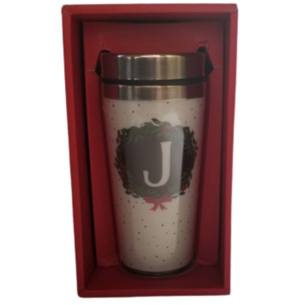 Thermal Tumbler Letter J Holiday NEW NWT